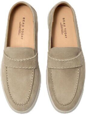 Women's Apricot Penny Loafers Comfortable Slip On Suede Casual Classic Office